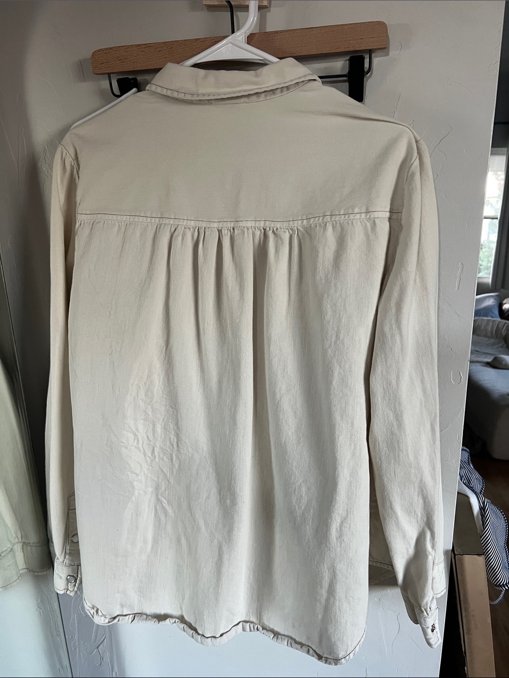 Pilcro Cream Collared button up Shirt - Picture 6 of 7